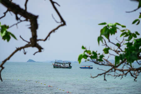 Boat parked in the sea.のeditorial素材