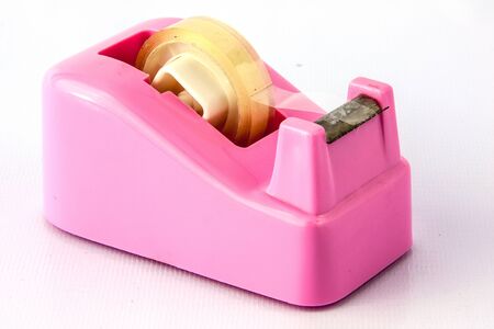 Pink tape dispenser use for cut tapeの写真素材