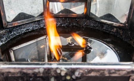 The light of oil lamp that bright and hotの写真素材