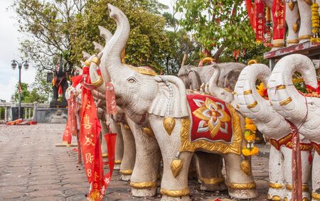 Elephant statues were worshiped to sacredのeditorial素材