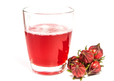 Hibiscus tea is red,sour and sweetの写真素材
