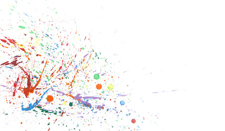 Colorful abstract background with water color splash on white  paper