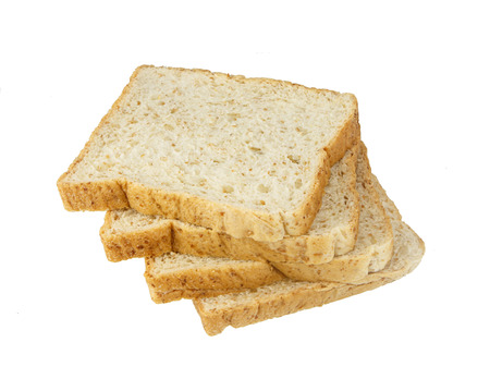 Whole wheat grain bread isolated on white background