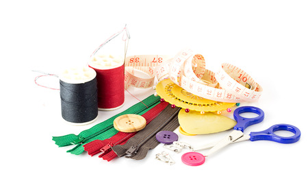 Embroidery tools - sewing item on white background
