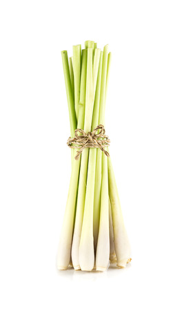 Fresh lemongrass vegetable on white backgroundの写真素材