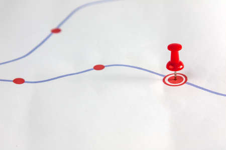 Way of target - map with red pinの写真素材