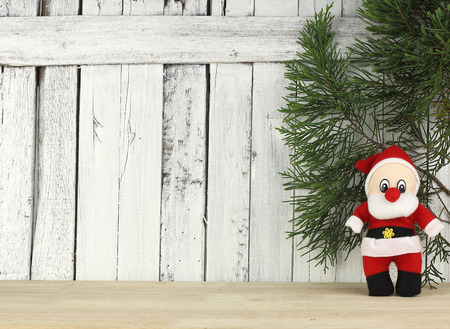 Christmas background - Santa and tree on white backgroundの写真素材