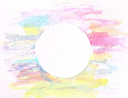 Beautiful abstract color water painting background with circle space in the middleの写真素材