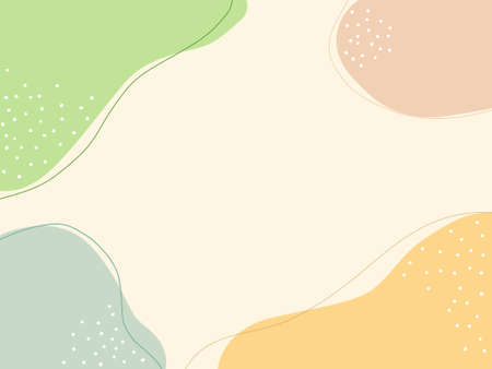 Beautiful minimal background in boho style with copy space for design. Hand drawn - Modern colorful pastel style.の写真素材