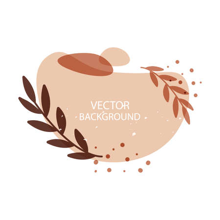 Vector abstract background in minimal style with leaves.Background with copy space for text.design templates for social media stories and bloggers.simple, stylish and minimal layout for invitations.のイラスト素材