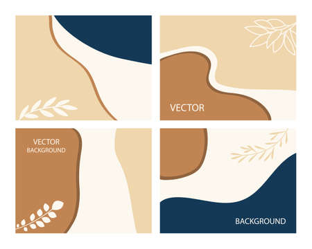 A set of postcards with abstract patterns. Vector illustration, postcards isolated on a white...