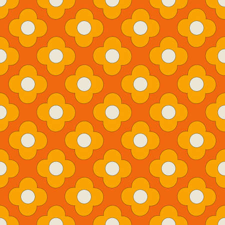 Floral seamless pattern in the style of the 70s. Vintage Digital paper with flowers . Vector...