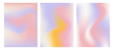 Set of abstract mesh gradients. Cute gradient backgrounds. Colored fluid graphic composition....