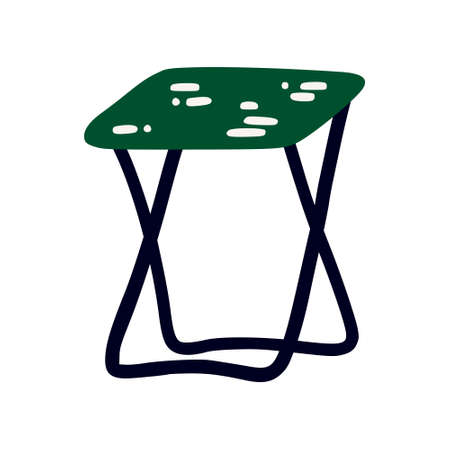 A camp chair. Illustration of a folding chair in cartoon style. Flat vector illustration isolated on a white backgroundのイラスト素材