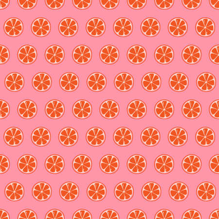 Cute seamless pattern with citrus fruits. Bright summer seamless background. Design for fabric, wallpaper, wrapping paper. vector illustrationのイラスト素材