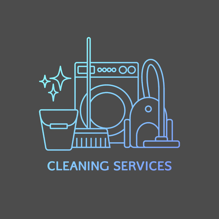 Vector trendy cleaning services logo template, elements.のイラスト素材