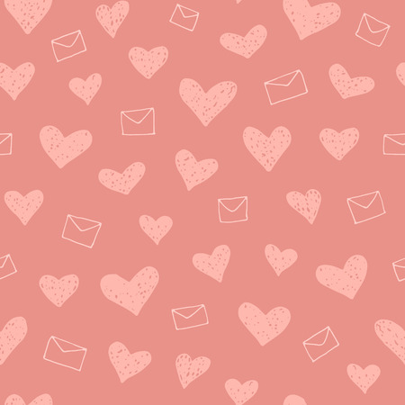 Vector seamless heart and envelope pattern. Can be used for wrapping and textile. Wallpaper.
