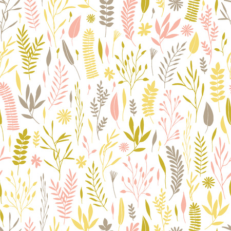 Colorful floral and leaves seamless pattern and backdrop.のイラスト素材