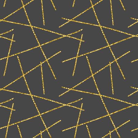 Vector hand drawn abstract seamless pattern. Minimal repeating background. Hipster minimalistic seamless pattern. Gold stripes pattern.のイラスト素材