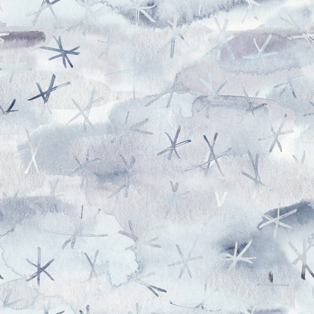 Elegant  seamless Christmas winter pattern. Blue sophisticated delicate backdrop. Nordic trendy modern repeat background. Soft  minimalist artistic texture.の写真素材
