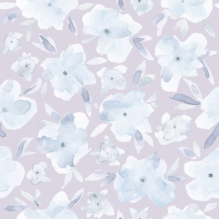 Winter elegant  abstract floral seamless pattern. Feminine trendy spring flower illustration, art print and backdrop. Stylish cute pastel colors Christmas festive repeating background.の写真素材
