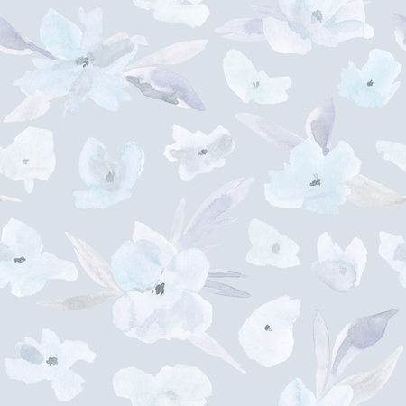 Winter elegant  abstract floral seamless pattern. Feminine trendy spring flower illustration, art print and backdrop. Stylish cute pastel colors Christmas festive repeating background.の写真素材