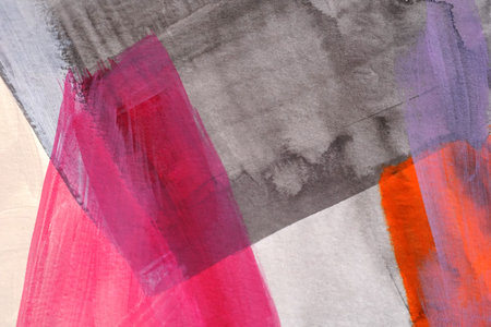 Modern Hand Painted Abstract Art Paintingの写真素材
