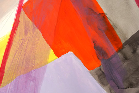 Modern Hand Painted Abstract Art Paintingの写真素材