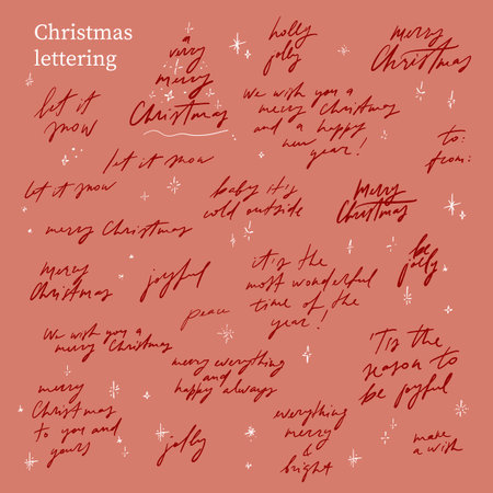 Hand Drawn Christmas Lettering Setのイラスト素材