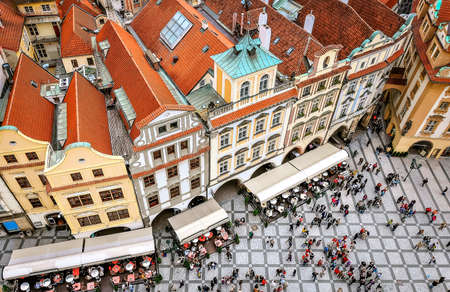 Prague panoramic historic center from the tower of town hall