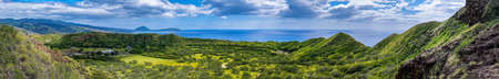 Panoramic view of a forest near Diamond Head in Oahu Hawaiiの写真素材