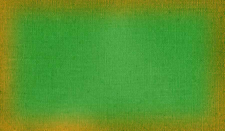 Green natural linen texture  background and gold border.