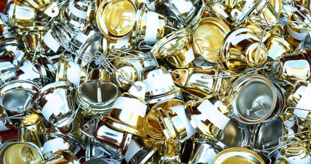 smalls bells with leaf golden and silver in Thai temple.の写真素材