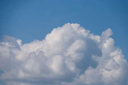 Fantastic soft white cloud against blue sky background soft focus.