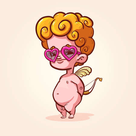 Cupid in rose glassesのイラスト素材