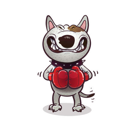 Cartoon bullterrier depict emojiのイラスト素材