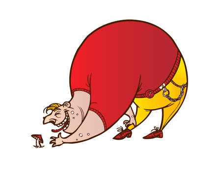 Big guy wants to take the mushroomのイラスト素材