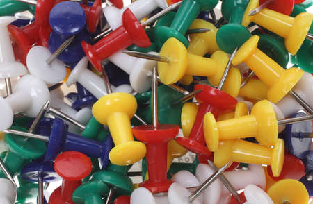 colorful pushpins or pushneedlesの写真素材