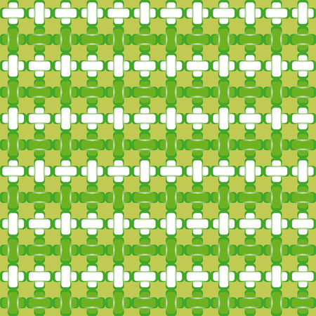 Abstract background with green and white forms interlockingのイラスト素材