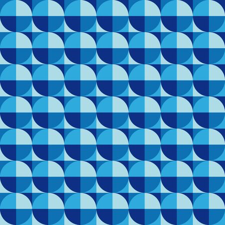 Geometric pattern with dark and light blue circular shapesのイラスト素材