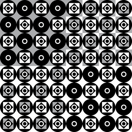 Set four geometric patterns with black gray and white diamonds squares and circlesのイラスト素材
