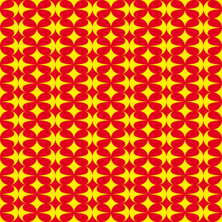 Pattern with red and yellow decorationsのイラスト素材