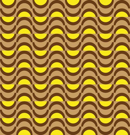 Pattern with yellow brown and white semicirclesのイラスト素材