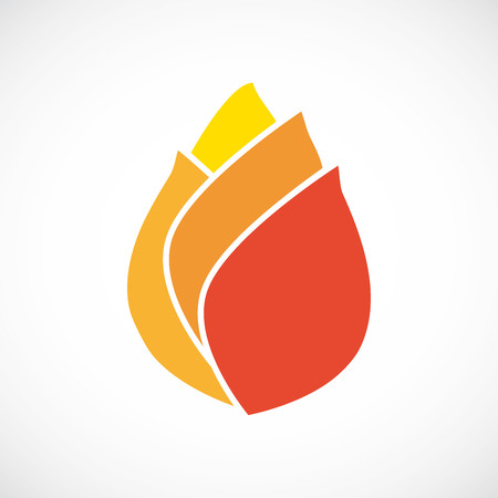Orange flower stylized for natural green vector logoのイラスト素材