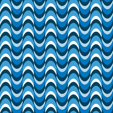 Fun pattern with blue wavesのイラスト素材