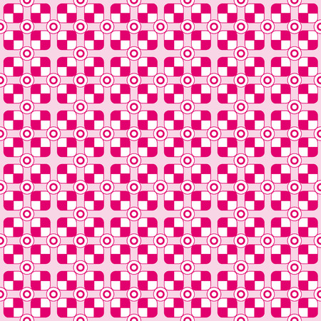 Fun geometric pattern with pink and white shapesのイラスト素材