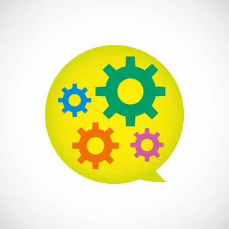 Cloud with gears vectorのイラスト素材