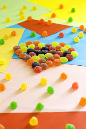 Close up of multi color jelly beans の写真素材