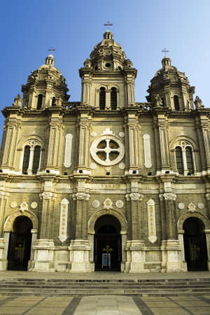 a church and the blue sky.  の写真素材