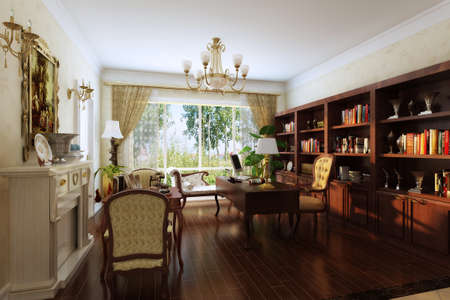 rendering Living room of luxury suite の写真素材